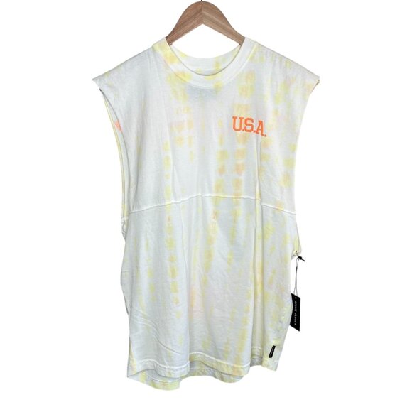 Spirit Jersey Mens Cotton USA "Tourist" Tie-Dye Muscle Tank Top Small - Picture 1 of 10